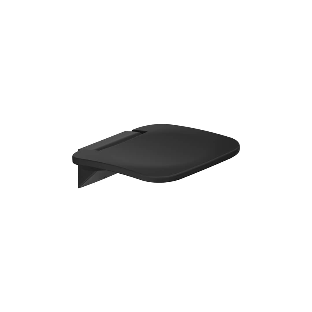 KWS Duschklappsitz A100 381x368mm schwarz / schwarz matt