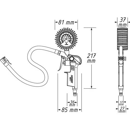 HAZET Druckluftreifenfüller 9041-1 ungeeicht,m.Momentstecker HAZET