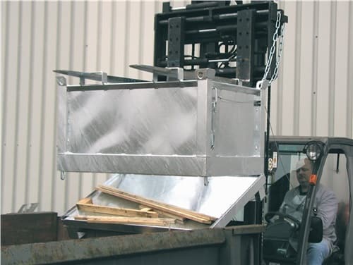 BAUER Klappbodenbehälter 0,5 m³ L800xB1200xH860mm verz.silber o.Zentrierwände