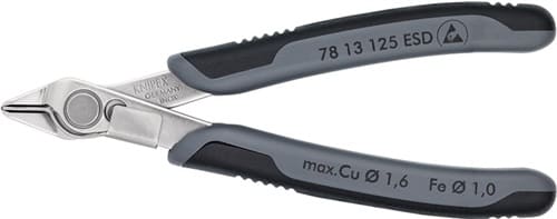KNIPEX Elektronik-Seitenschneider Super-Knips® L.125mm Form 0 Facette nein pol.KNIPEX