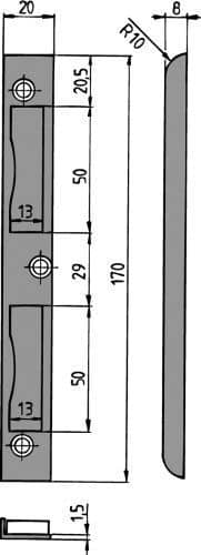 KFV Winkelschließblech WSS 4F-N, kantig, Stahl