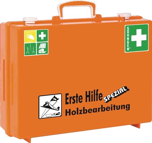 SÖHNGEN Erste Hilfe Koffer Beruf SPEZIAL Holzbearbeitung B400xH300xT150ca.mm orange