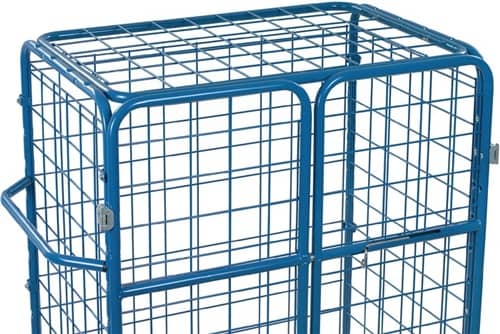 FETRA Paketwagen Drahtgitterverkleidung L1000xB700mm brillantblau m.Flügeltüren u.Dach