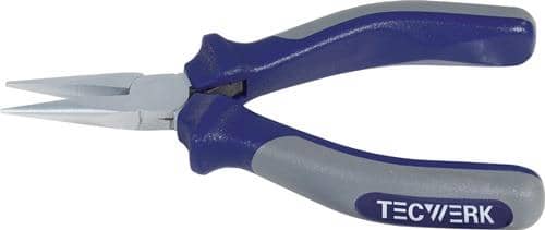 TECWERK Elektronik-Spitzzange Gesamt-L.130mm ger.geschwärzt PVC tauchisol.TECWERK