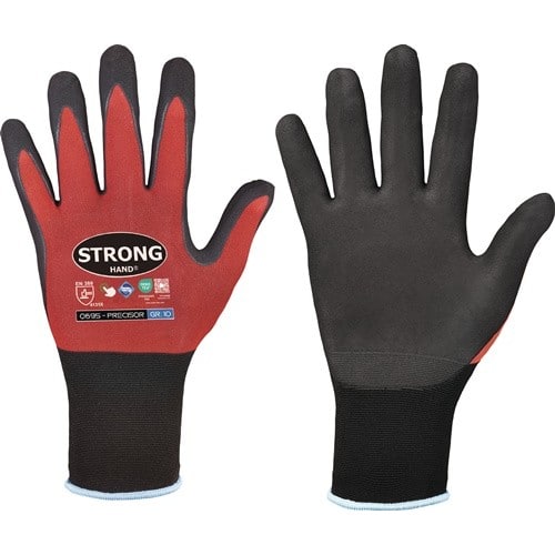 STRONGHAND Handschuhe PRECISOR Gr.10 rot/schwarz EN 420/EN 388 PSA II STRONGHAND