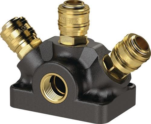 TECWERK Endverteilerdose Gew.G 3/4 Zoll/26,44mm IG,3 Kupplungen DN 7,2 TECWERK