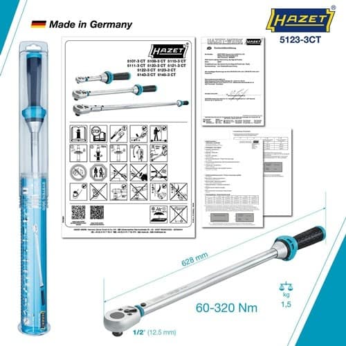 HAZET Drehmomentschlüssel 5123-3 CT 1/2 Zoll 60-320 Nm HAZET