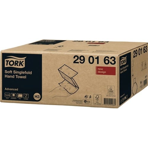TORK Handtuch TORK 290163 2-lagig,Dekorprägung weiß L230xB248mm 15x250 Pk.