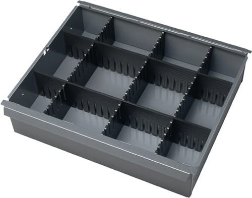 RAU Schubladen-Unterteilungsmaterial Front-H.130-180mm 5 Steckleisten