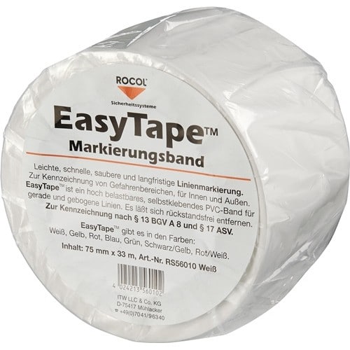 ROCOL Bodenmarkierungsband Easy Tape PVC weiß L.33m B.75mm Rl.ROCOL