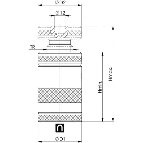 AMF Schraubbock Nr.6405 Gr.110 m.Magnetfuß H.80-110mm AMF