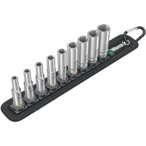 WERA Steckschlüsseleinsatzset Belt A Deep 1 9-tlg.SW 5-13mm Antr.6,3mm (1/4)Zoll WERA