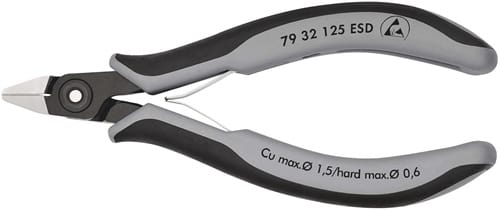 KNIPEX Präzisions-Elektronik-Seitenschneider L.125mm Form 3 Facette ja,sehr kl.pol.