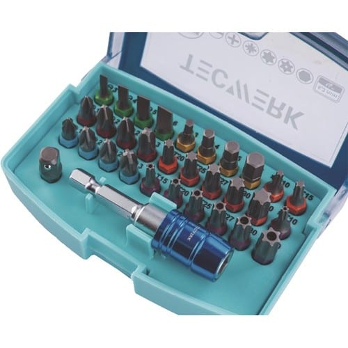 TECWERK Bitsortiment Torsión 32-tlg.Schlitz/PH/PZD/TX/TX-BO/6Kt.Torsionsbits TECWERK