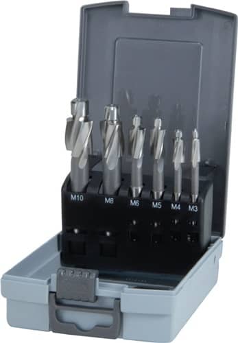 Flachsenker-Satz DIN 373 HSS Blank Schneidenanzahl 3 Kunststoffkassette RUKO