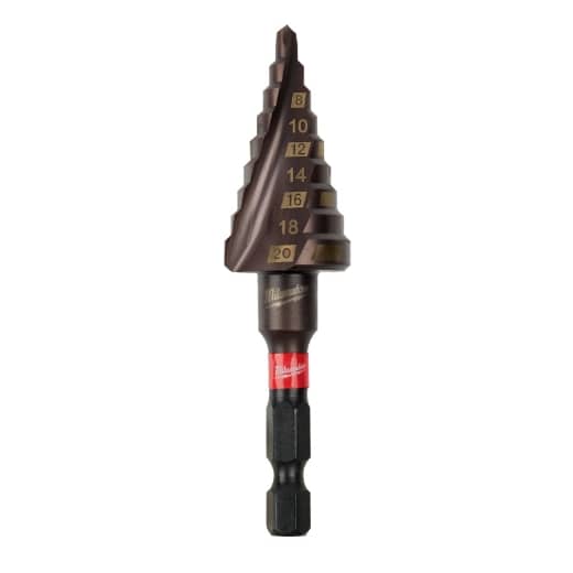 MILWAUKEE 4 bis 20 mm, 2 mm Stufen SHOCKWAVE Stufenbohrer