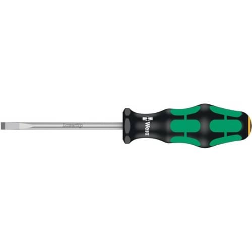 WERA Schraubendreher 335 Schneiden-B.6,0mm Klingen-L.100mm Kraftform Schlitz WERA