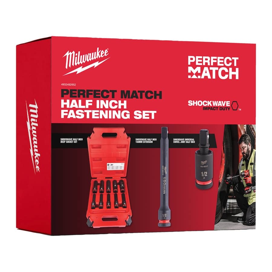 MILWAUKEE 1/2" Schlagnuss SHOCKW.PerfectMat.12-tlg
