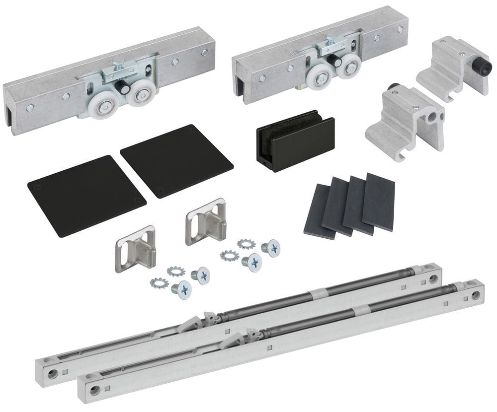 HERMAT Schiebetürbeschlag SAN REMO 9170.GKT/SAFE/80D/GLAS, Aluminium