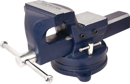 TECWERK Gußschraubstock Backen-B.100mm Spann-W.104mm Eisenguss (Sphäroguss) TECWERK
