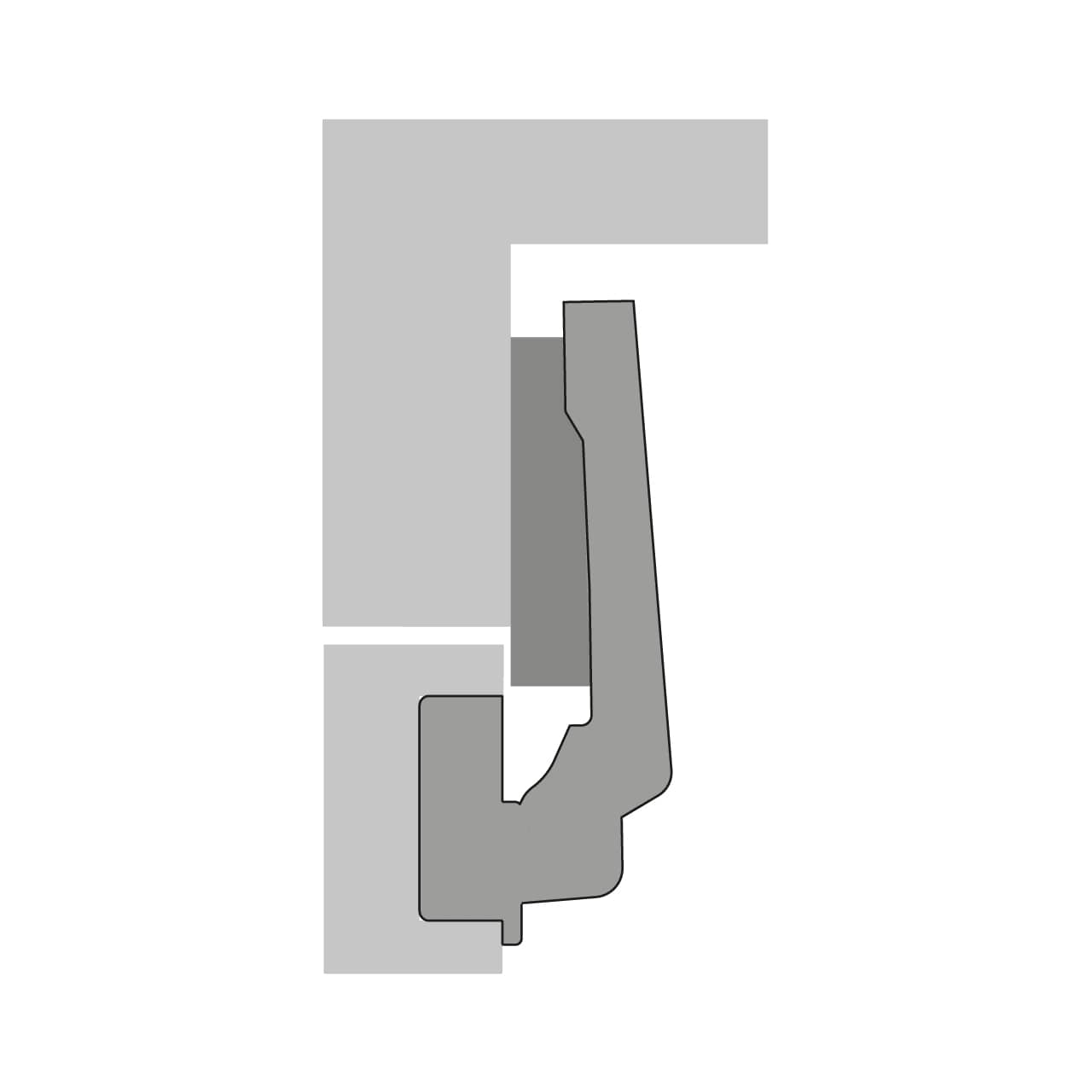 HETTICH Sensys Winkelscharnier W90 ohne Schließautomatik (Sensys 8669 W90), vernickelt, 9088217