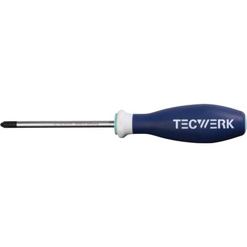 TECWERK Schraubendreher Gr.PZD 2 Klingen-L.100mm 3K-Griff Rundkl.TECWERK