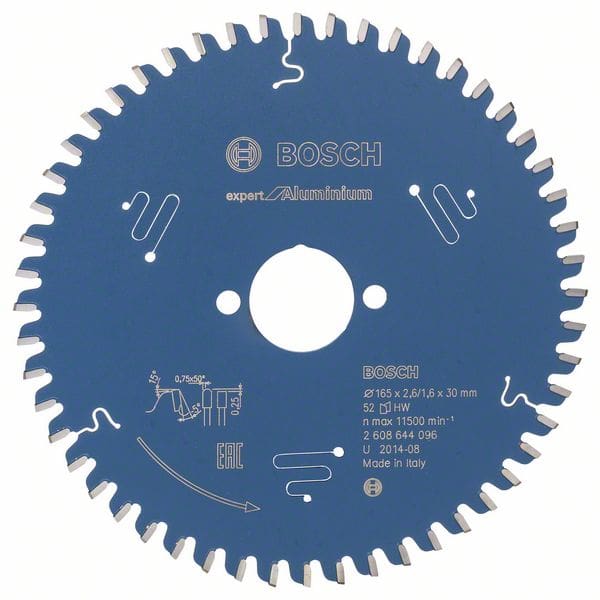 BOSCH Kreissägeblatt Expert for Aluminium, 165 x 30 x 2,6 mm, 52