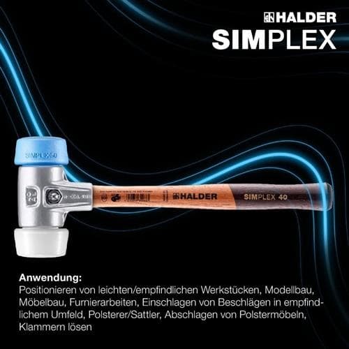 HALDER Schonhammer SIMPLEX L.330mm Kopf-D.50mm weich/mittelhart HO