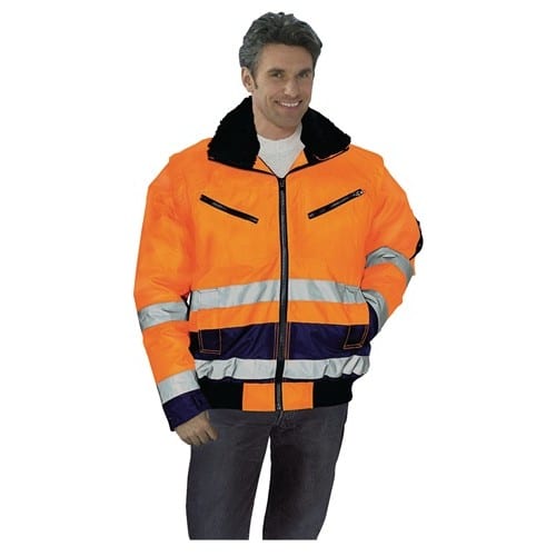 PREVENT Warnschutz-Pilotenjacke Gr.M orange/marine PREVENT