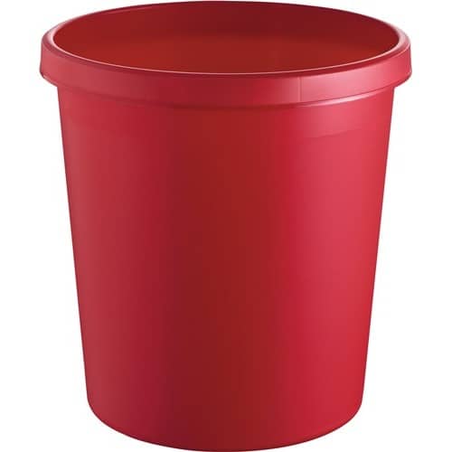 HELIT Papierkorb 18l H331xØ315mm m.Griffrand Ku.rot