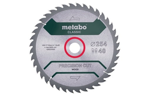 METABO Kreissägeblatt precision cut wood classic D254x2,4/1,6x30,mm Zähne40 WZ 20Grad