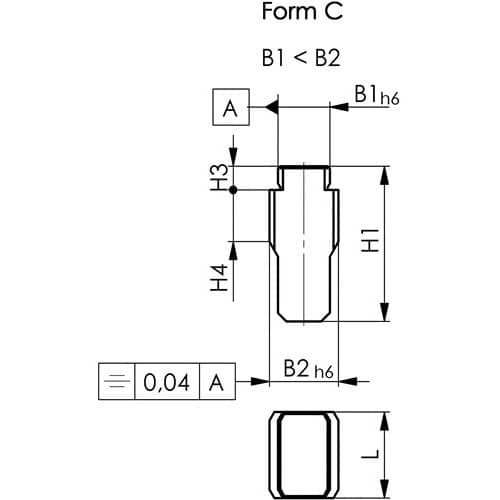 AMF Nutenstein DIN 6323 Nennmaß der Nut 36/20mm Form C lose sitzend AMF
