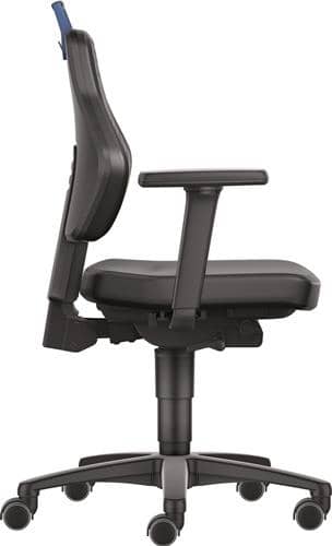 TECWERK Arbeitsdrehstuhl Rl.Kunstleder schwarz Grifffarbe blau 450-600mm TECWERK