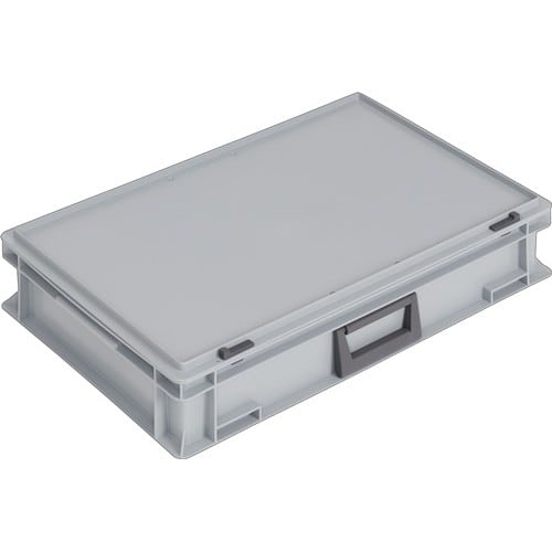 LOCKWEILER Ku.-Koffer L600xB400xH133mm PP 1 Griff Schiebeverschluss grau 24l