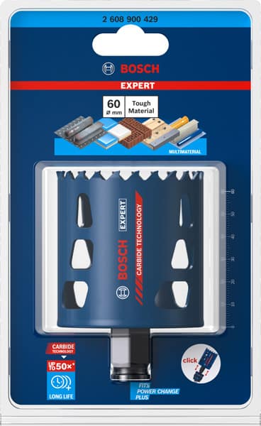 BOSCH EXPERT Tough Material Lochsäge, 60 x 60 mm. Für Dreh- und Schlagbohrer