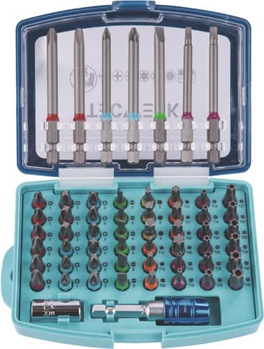 TECWERK Bitsortiment 57-tlg.Schlitz/PH/PZD/TX/TX-BO/6Kt.TECWERK