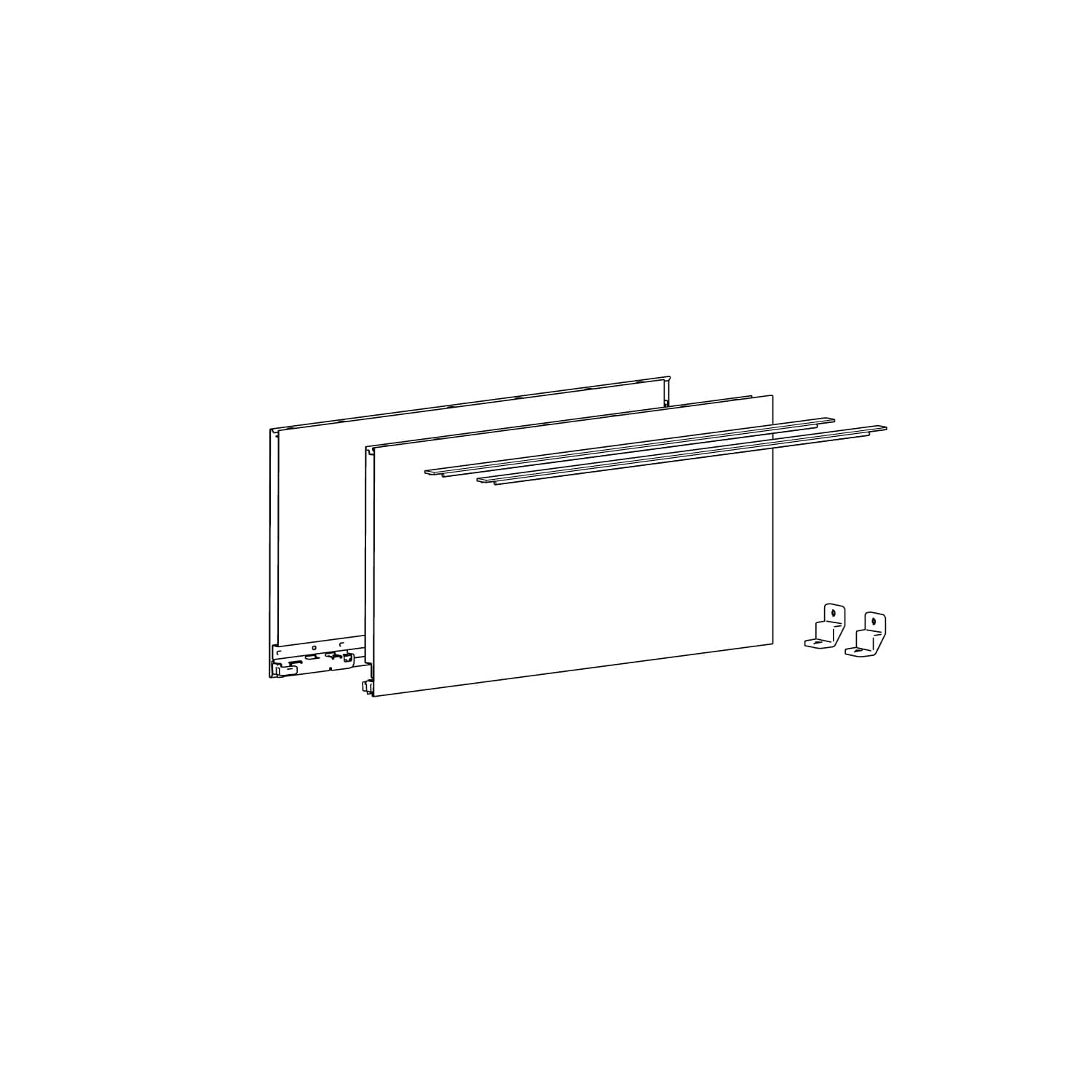 HETTICH AvanTech YOU Set Zarge, Höhe 251 mm x NL 350 mm, anthrazit, links und rechts, 9353448