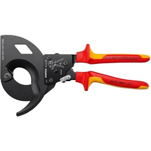 KNIPEX Kabelschneider Gesamt-L.280mm max.52 (380 mm²)mm Mehrkomp.-Hüllen VDE KNIPEX