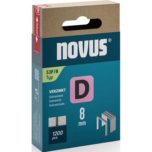 NOVUS Flachdrahtklammer D Typ 53 F B11,3xL8mm Draht-B.1,25mm 1200 St.NOVUS