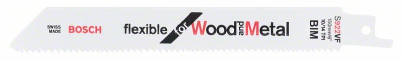 BOSCH Säbelsägeblatt S 922 VF, Flexible for Wood and Metal, 2er-Pack