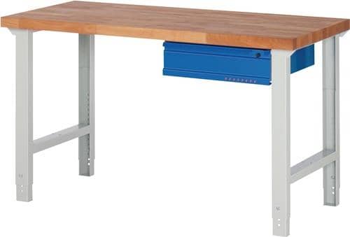 Werkbank Serie BK 650 lichtgrau / enzianblau 1 Schublade TECWERK