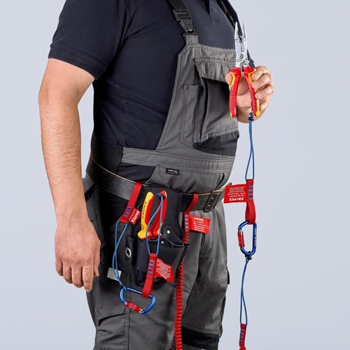 KNIPEX Materialkarabiner L.81mm m.Schraubverschluss blau besch.KNIPEX