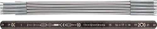 BMI Gliedermaßstab L.2m B.14mm mm/mm EG II Alu.schwarz BMI