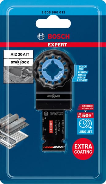 BOSCH EXPERT MetalMax AIZ 20 AIT Blatt für Multifunktionswerkzeuge, 40 x 20 mm. Für oszillierende Multifunktionswerkzeuge