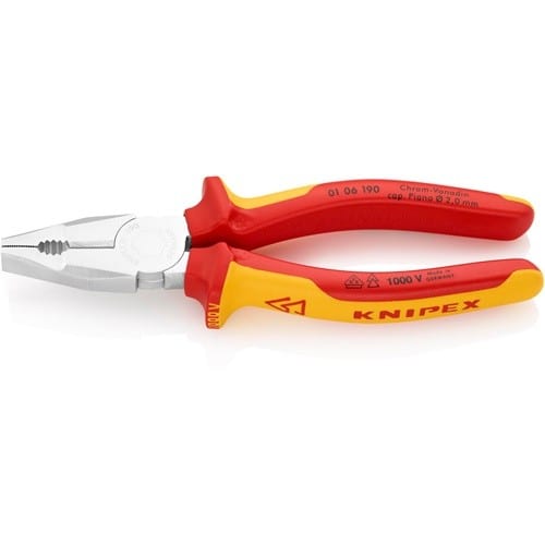 KNIPEX Kombizange L.190mm verchr.Mehrkomp.-Hüllen VDE KNIPEX