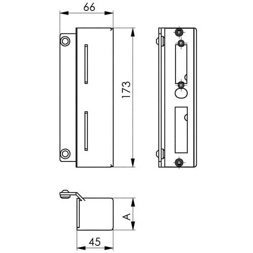 AMF Schließkasten 147B-40 f.E-Öffner blk z.Anschweißen AMF