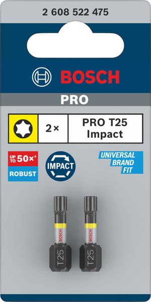 BOSCH Impact Control T25 Insert Bits, 2 Stk.