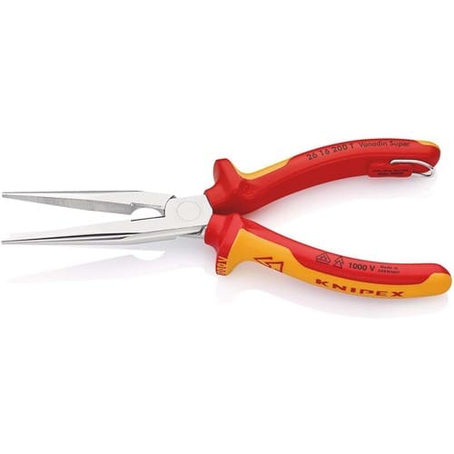KNIPEX Flachrundzange L.200mm ger.VDE m.Öse Mehrkomp.-Hüllen KNIPEX