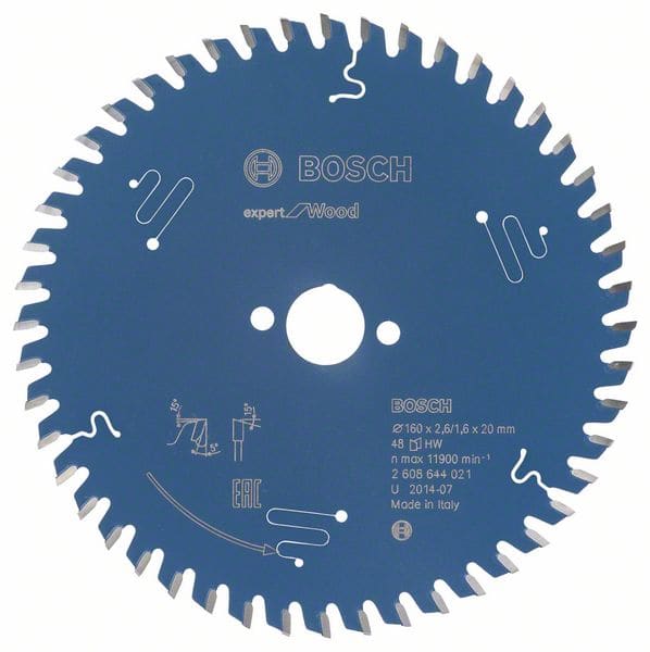BOSCH Kreissägeblatt Expert for Wood, 160 x 20 x 2,6 mm, 48