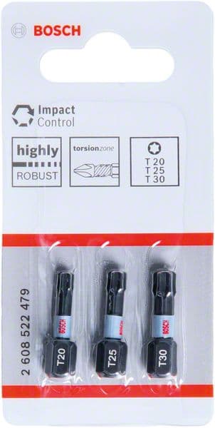 BOSCH Impact Control T Insert Bits, 3 Stk.
